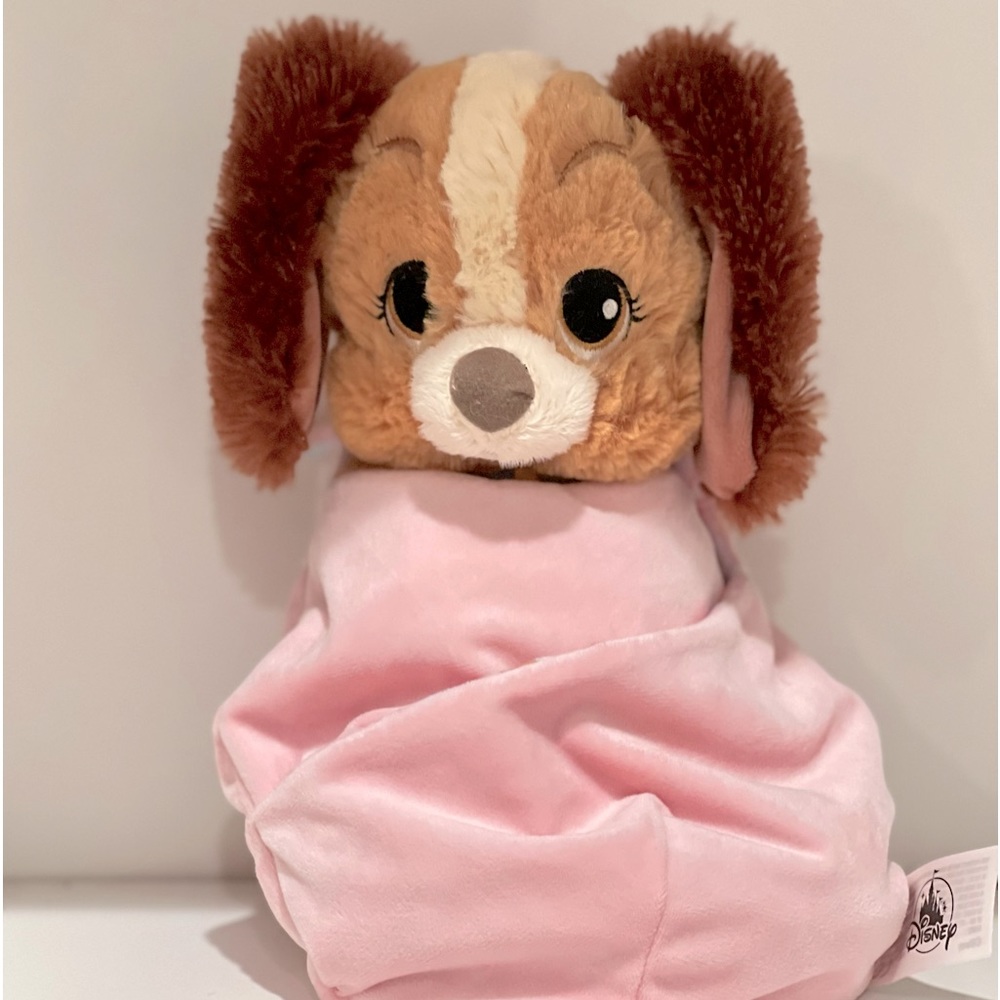 Disney Lady Plush with Blanket Pouch 10” Like New